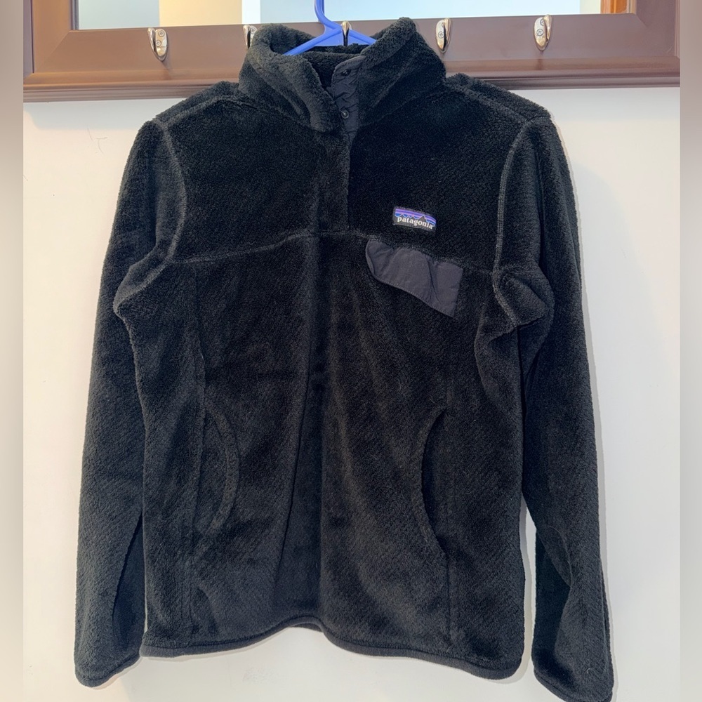 Patagonia Womens Snap-T Fleece Black Pull Over Jacket Size Small